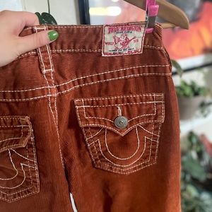 Brown Corduroy Bootcut True Religion Jeans